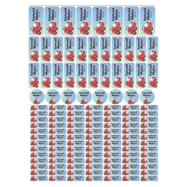 Imagem de Adesivo Etiqueta Escolar Personalizado Vinil Carros 129UN