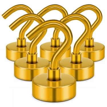 Imagem de FINDMAG Ganchos magnéticos para cabines de cruzeiro, ímãs poderosos de 13,6 kg com ganchos, ganchos magnéticos de terras raras N52 para pendurar, ganchos magnéticos fortes resistentes para cozinha