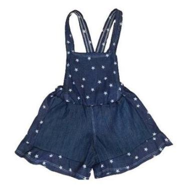 Imagem de Jardineira Jeans Bebe Menina 6 A 12 Meses Macacão Jeans Bebê-Feminino