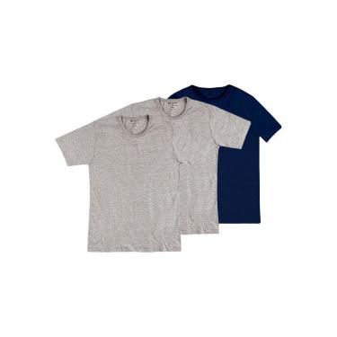 Imagem de Kit com 3 Camisetas Masculina Hering 299 Cinza-Masculino