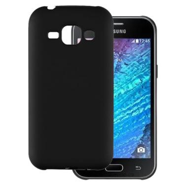 Imagem de OAGELIM Capa de celular ultrafina para Samsung Galaxy J1 2015, pudim de gel de silicone macio para Samsung Galaxy J1 Duos de 4,3 polegadas (preto)