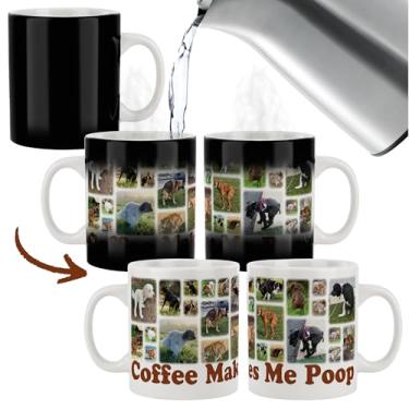 Imagem de Funwares Caneca mágica Pooping Puppies - Caneca de café de cerâmica reveladora de calor de 473 ml, revela imagens ocultas de cães, 28 raças de cães diferentes, favorito dos amantes de cães, elefante