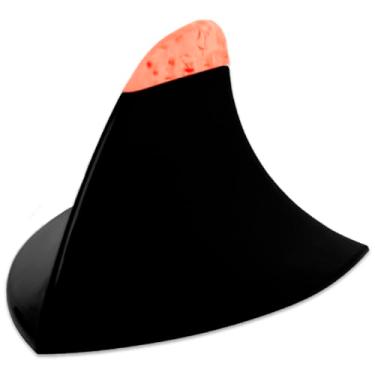 Imagem de Antena Tubarão Shark Preta Led Vermelha Decorativa Para Teto de Carro Veículo Universal Parte Meio do Teto