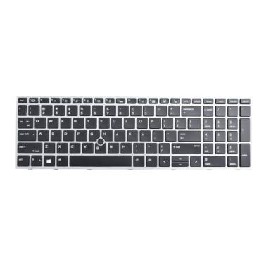 Imagem de Novo teclado de substituição compatível com HP ZBOOK 15 G5 G6 17 G5 G6 L29635-001 L12765-001 L28407-001 com retroiluminação com ponteiro
