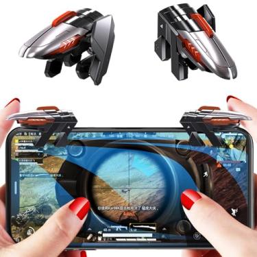 Imagem de Rakizbe PUBG Mobile Game Triggers 4 Gatilhos [Operação de 6 Dedos] Alta Sensível Aim Controlador de Jogos Gamepad Grip Joysticks Botões