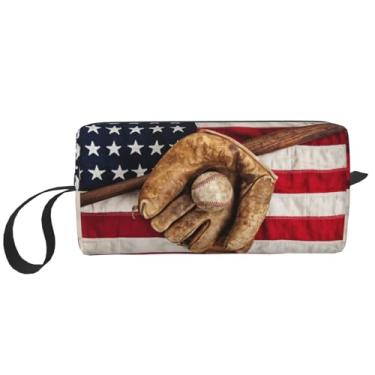 Imagem de JKJOJIA Linda bolsa organizadora de maquiagem para bola de vôlei, bolsas de cosméticos, bolsa portátil de higiene pessoal de viagem com alça, acessórios simples, bolsa de armazenamento com zíper para