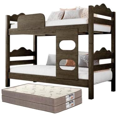 Imagem de Beliche Robusta Moderna Vira Duas Camas Com 2 Colchões D33 (Mocaccino)