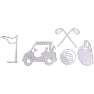 Imagem de Ferramentas de golfe cortadas para fazer cartões, moldes de corte de metal para carrinho de golfe, parabéns, cortes, aniversário, estampagem, estêncil, modelo para decoração de scrap-booking, cartão