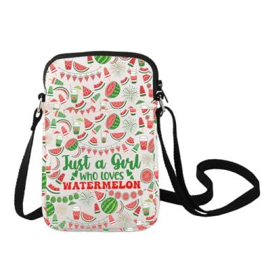 Imagem de LEVLO Bolsa tiracolo engraçada melancia presente para amantes de frutas Just A Girl Who Loves Watermelon Shoulder Bag Melancia Mercha, Bolsa C melancia