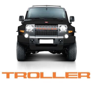 Imagem de Adesivo Grade Troller T4 2015/2021 Emblema Frontal Laranja - SPORTINOX