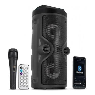 Imagem de Caixa De Som Bluetooth Com Microfone Led 20W Rms D-S13 Preta - Grasep