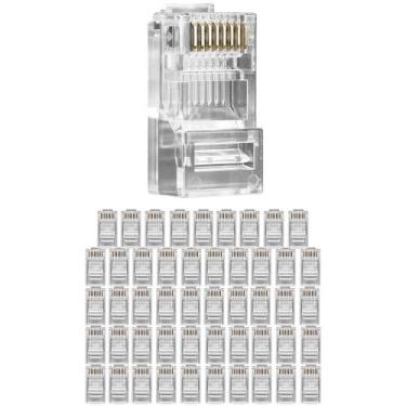 Imagem de Kit 50 Conectores RJ45 CAT 5E CONEX 1000 Intelbras