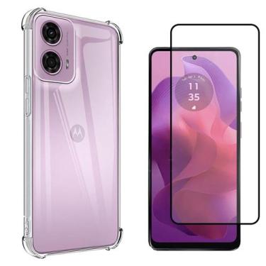 Imagem de Kit Capa Capinha Para Moto G24 Anti Impacto + Película 3d - Danet, Tra