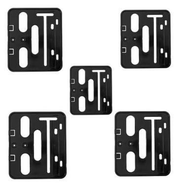 Imagem de Kit 5 Suporte De Placa Moto Modelo Universal Mercosul Protetor Moldura