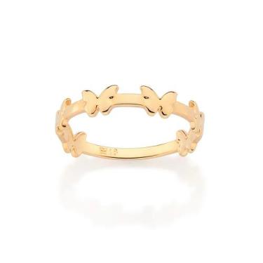 Imagem de Anel rommanel banhado ouro 3x 24k 18k e 22k feminino fino skinny borbo