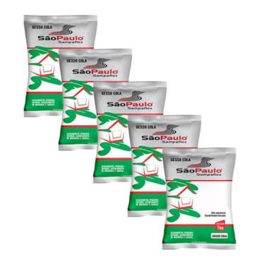 Imagem de Gesso Cola para Acabamento e Reparo kit 5kg Sampaflex