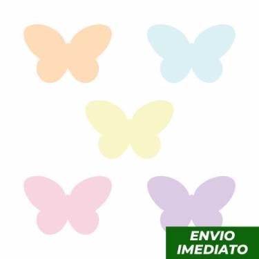 Imagem de Adesivos para Parede Decorativo Quarto Infantil Borboletas 4cm Tons Pa