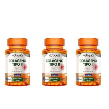 Imagem de Kit 3 Colágeno Tipo 2 Katigua 30 Cápsulas 40mg.