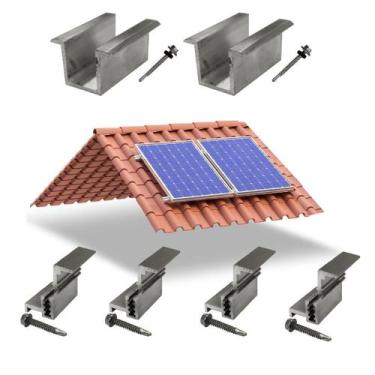 Imagem de Kit Fixador Grampo Final Regulável E Intermediário Tipo U 02 - Perfil 