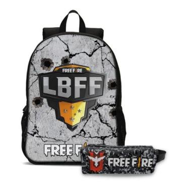Imagem de Kit Mochila Com Estojo Escolar Game Free Fire Menino e Menina  - Use T