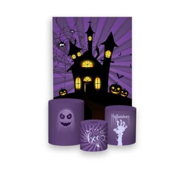 Imagem de Painel De Festa Vertical 1,50 x 2,20 + Trio De Capas Cilindro - Hallow