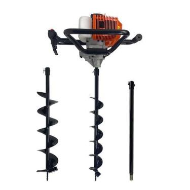 Imagem de Perfurador de Solo a Gasolina 52cc 2,5HP com Brocas 80x15cm + Broca 80