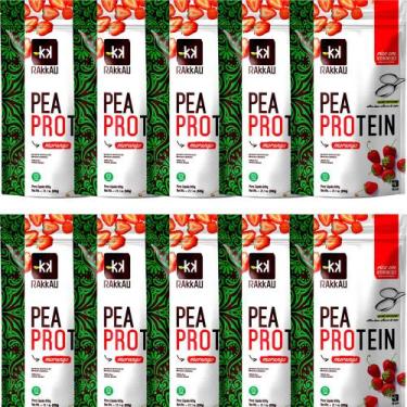 Imagem de Kit 10 Pea Protein Morango Rakkau 600g - Vegano - Proteína