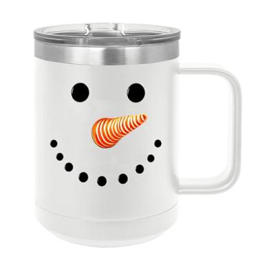 Imagem de Rogue River Tactical Caneca de café branca de aço inoxidável de 425 g, cara de boneco de neve, fresca, sarcástica, sarcástica, resistente, com tampa, piada, novidade, xícara, ótima ideia de presente