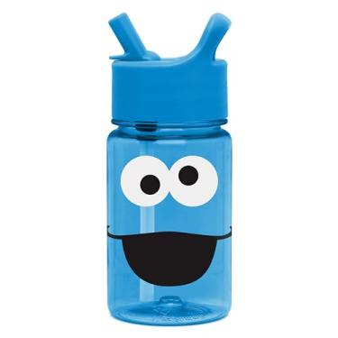 Imagem de Garrafa de água infantil Simple Modern Summit Come-Come Vila Sésamo, plástico sem BPA, copo Tritan com tampa de canudo à prova de vazamento, reutilizável e durável para meninos, 350 ml