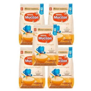 Imagem de Kit 5 Mucilon Arroz E Aveia Integral Sachê 180G - Nestle