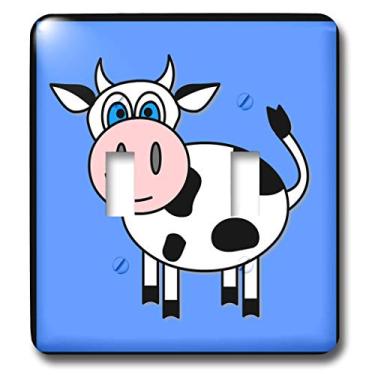 Imagem de 3dRose Interruptor duplo de interruptor lsp_6083_2 Happy Cow Boy, multicolorido