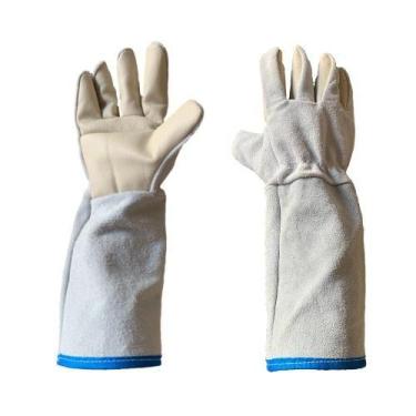 Imagem de 10 Luva Cano Longo Vaqueta Mista Raspa Segurança Epi P20 - Marfe Luvas