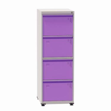 Imagem de Arquivo de Aço com 04 Gavetas Econômico Pandin 1,36 m Cinza e Lilás