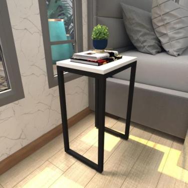 Imagem de Mesa de cabeceira industrial branca off white canto quarto cabeceira m