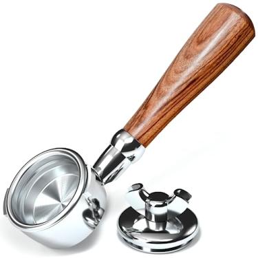 Imagem de Filtro portátil sem fundo de 58 mm, filtro portátil 2 em 1 sem fundo 2 orelhas para Gaggia Classic Evolution Espresso Deluxe, com adaptador de bico duplo