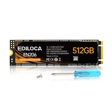 Imagem de Ediloca EN206 512GB 3D NAND TLC M.2 SSD, M.2 2280 SATA III 6Gb/s SSD interno, velocidade de leitura/gravação de até 550/460 MB/s, compatível com Ultrabooks, tablets e mini PCs