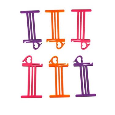 Imagem de JILINWEI Bobinas de fio grandes para crochê, 6 bobinas de fio com marcador de ponto que evita emaranhados, bobinas de fio de 10 cm para tricô, 3 cores