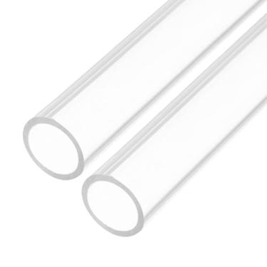Imagem de Rebower Tubo rígido de plástico transparente de 35,6 cm 24 mm x 30 mm (2,3 cm x 1 3/40.6 cm) Tubo de policarbonato redondo, [para encanamento, hidráulica, aquário, bricolage] - 2 peças