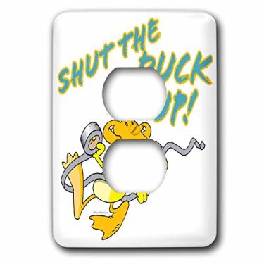 Imagem de 3dRose Lsp_104316_6 Fita adesiva Shut The Duck Up Duck Toon 2 Tampa de tomada