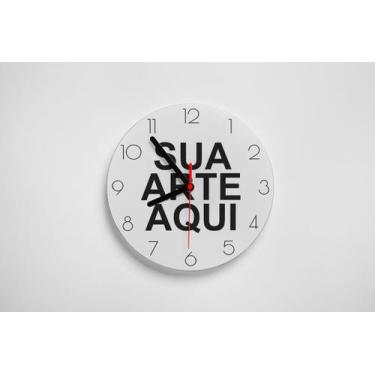 Imagem de Relógio De Parede Personalizado Redondo Branco 32x32cm 2mm - PRESENTE-