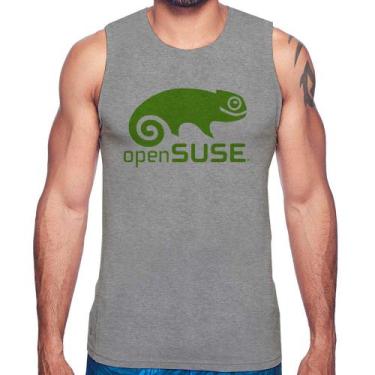 Imagem de Regata openSUSE Linux Logo - Foca na Moda, Cinza, GGG