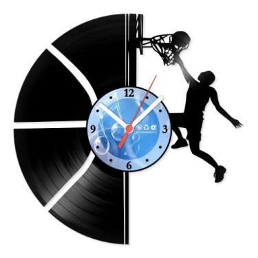 Imagem de Relógio De Parede Disco Vinil Esportes - Enterrada Basquete - VES-083 