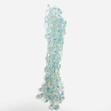 Imagem de Fio Pedras 20mm 20un Redondo Transparente 35cm Listra Azul - Macall