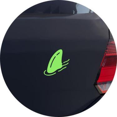 Imagem de Adesivo de Carro Barbatana de Tubarão Nadando - Cor Verde Claro - Melh