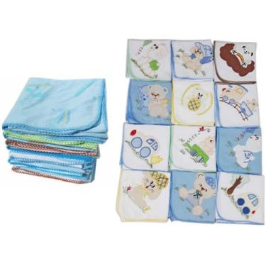 Imagem de 10 Cueiros Estampados + 10 Cueiros Bordados - Com Croche - Dugu, Mascu