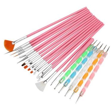 Imagem de Pincel Gel Uv Acrigel Salão e Pinceis Boleadores Ponta Dupla Decoração
