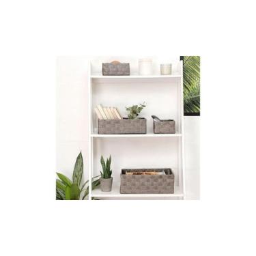 Imagem de Kit com 4 cestos organizadores em palha cinza - Orb