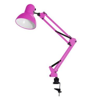 Imagem de Luminária De Mesa Articulável C/ Garra P/ Escritório Rosa - G20