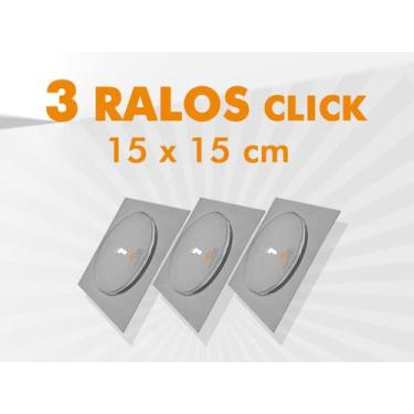 Imagem de Kit 03 un ralo click quadrado 15x15 - Idral