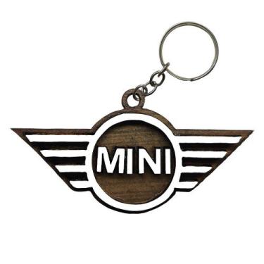 Imagem de Pacote 20 Chaveiros 3d Marca Mini com Argola 4cm Mdf Madeira Decorada 